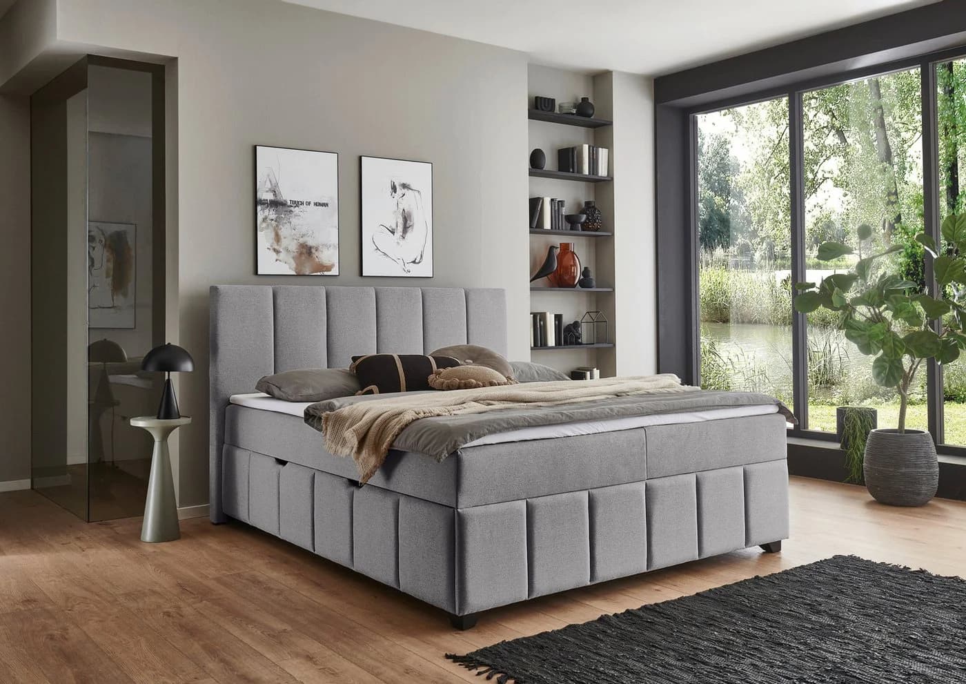 HOME AFFAIRE Boxbett Bellah inkl. Bettkasten 180x200cm Grau