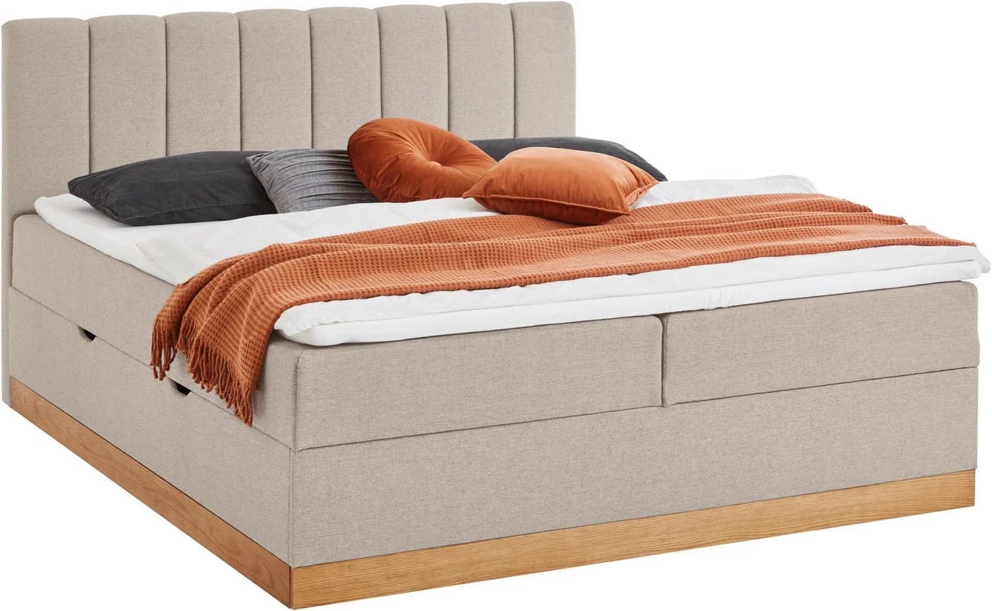 Boxbett HOME AFFAIRE Frappelle Beige mit Bettkasten