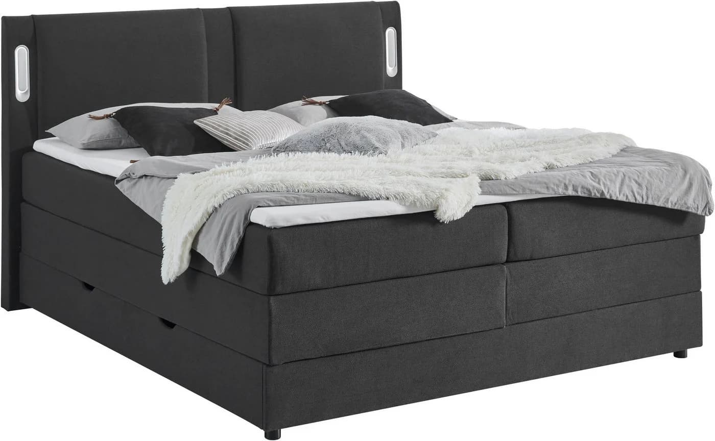 Home Affaire Boxbett Elverta Bettkasten LED-Beleuchtung