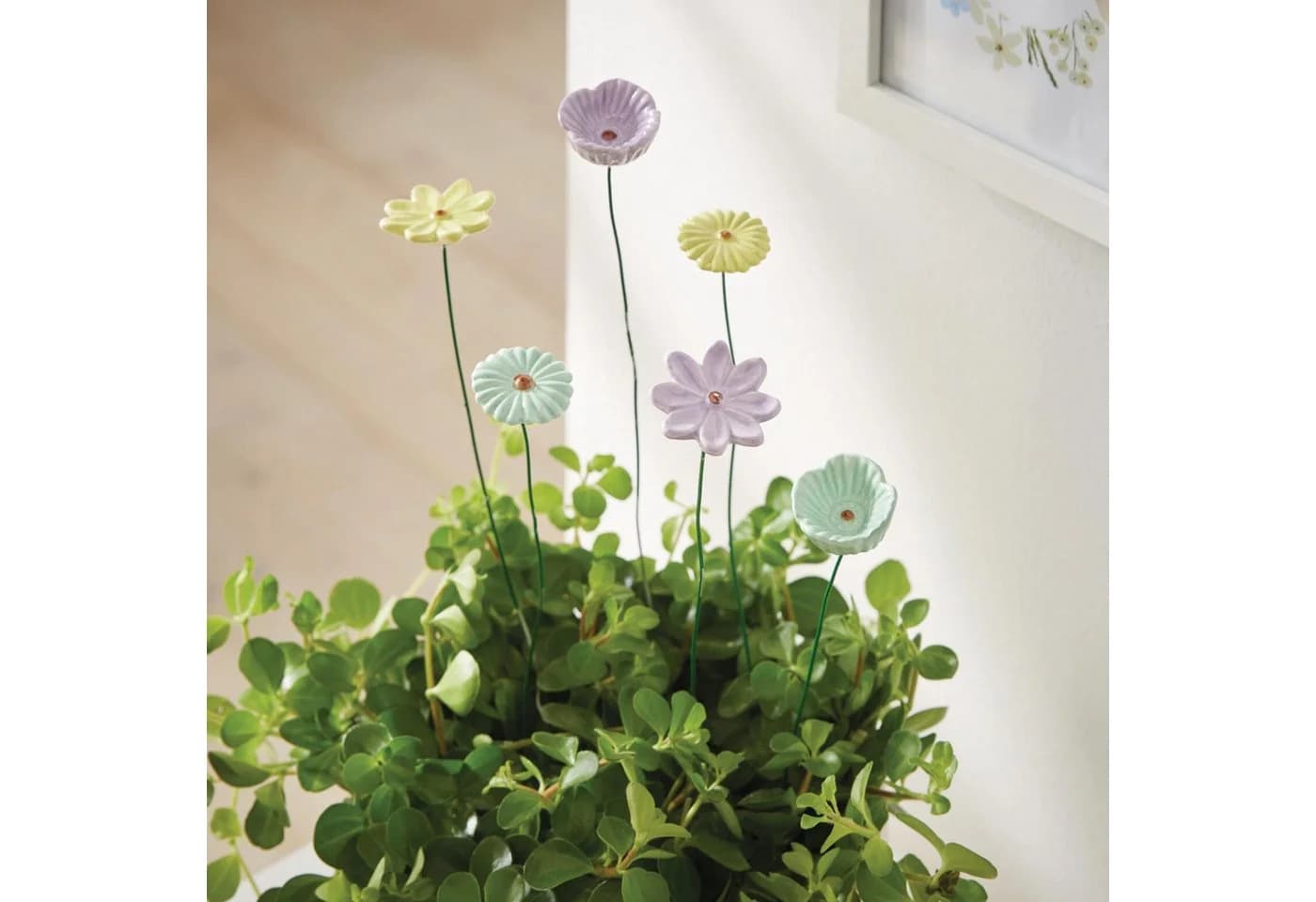 Home-trends24.de Gartenstecker Blumenstecker Pastellblüten 6er Set