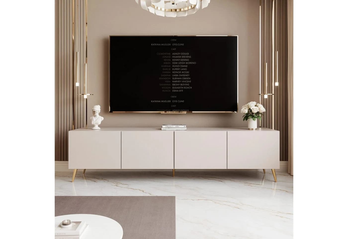 yourhouse24 TV-Lowboard 200 cm LED Grifflos Design