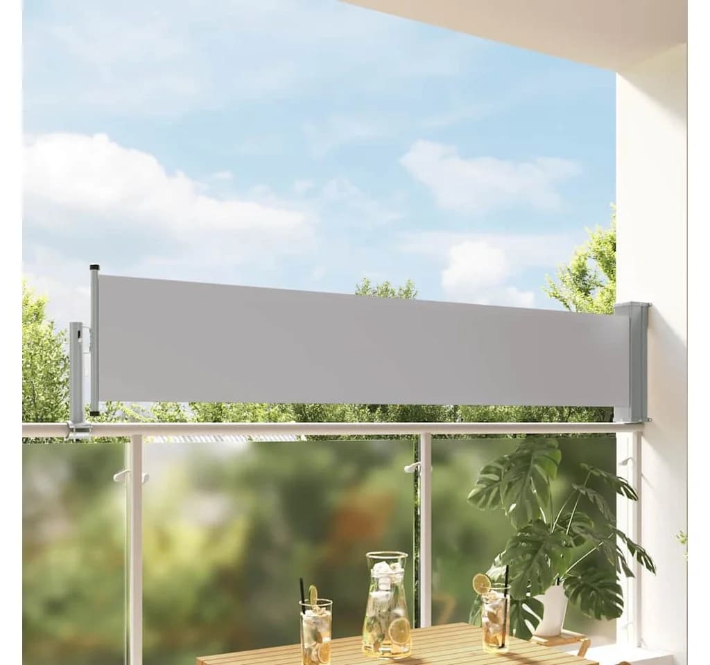 furnicato Seitenmarkise Sichtschutz Grau 60 x 0-300 cm