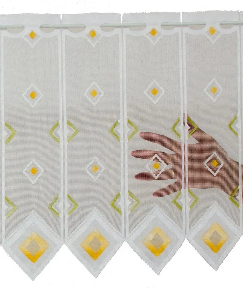 Gardinen Kranzusch Scheibengardine Quadrate Transparent Stangendurchzug