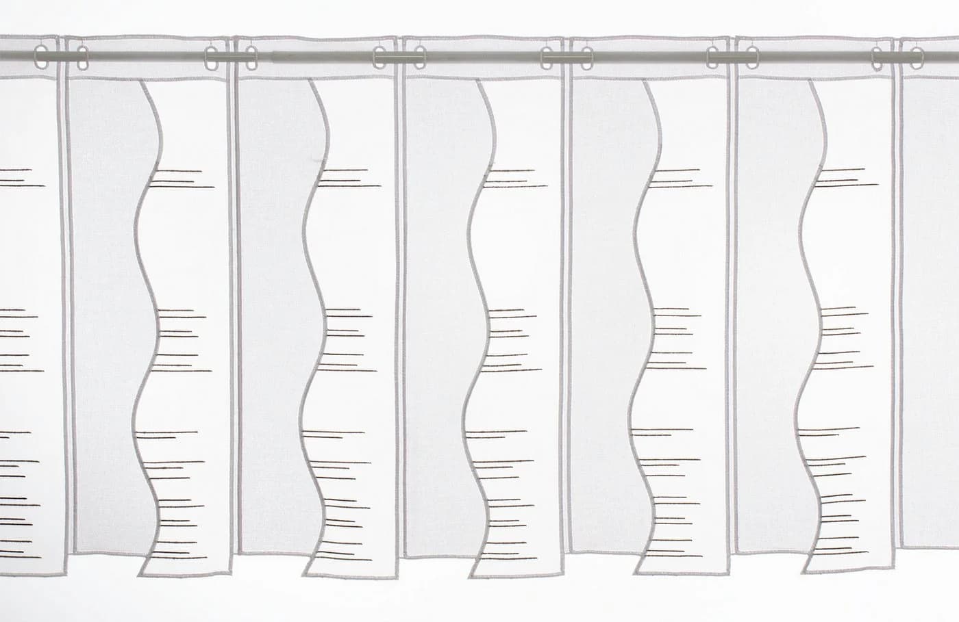 Gardinen Kranzusch Scheibengardine Streifen Weiß/Anthrazit Transparent