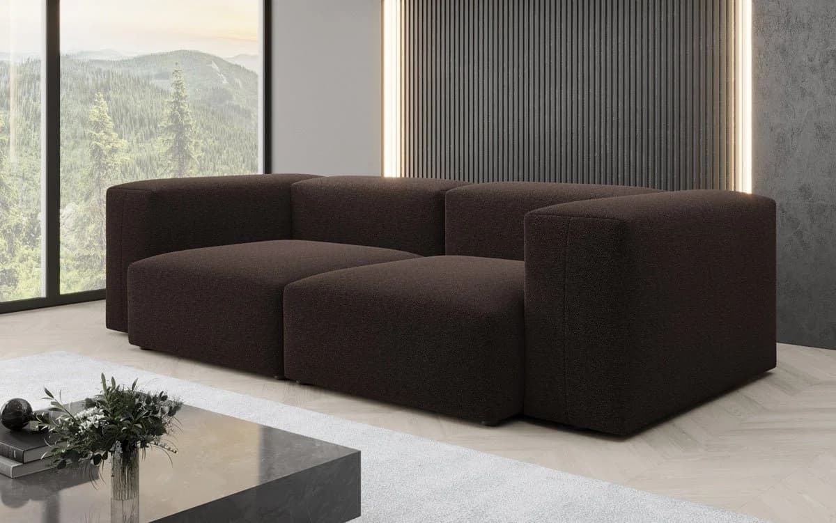 Luxusbetten24 2-Sitzer Sofa Snug Bouclé Braun