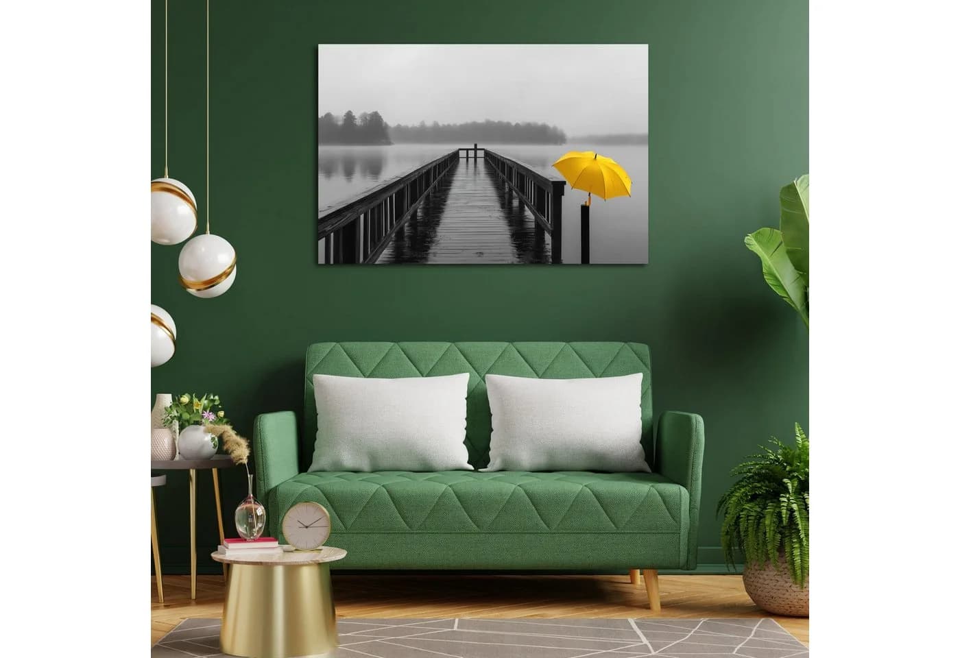 DARO Design Leinwandbild Abstrakt Gelb Schwarz Modern