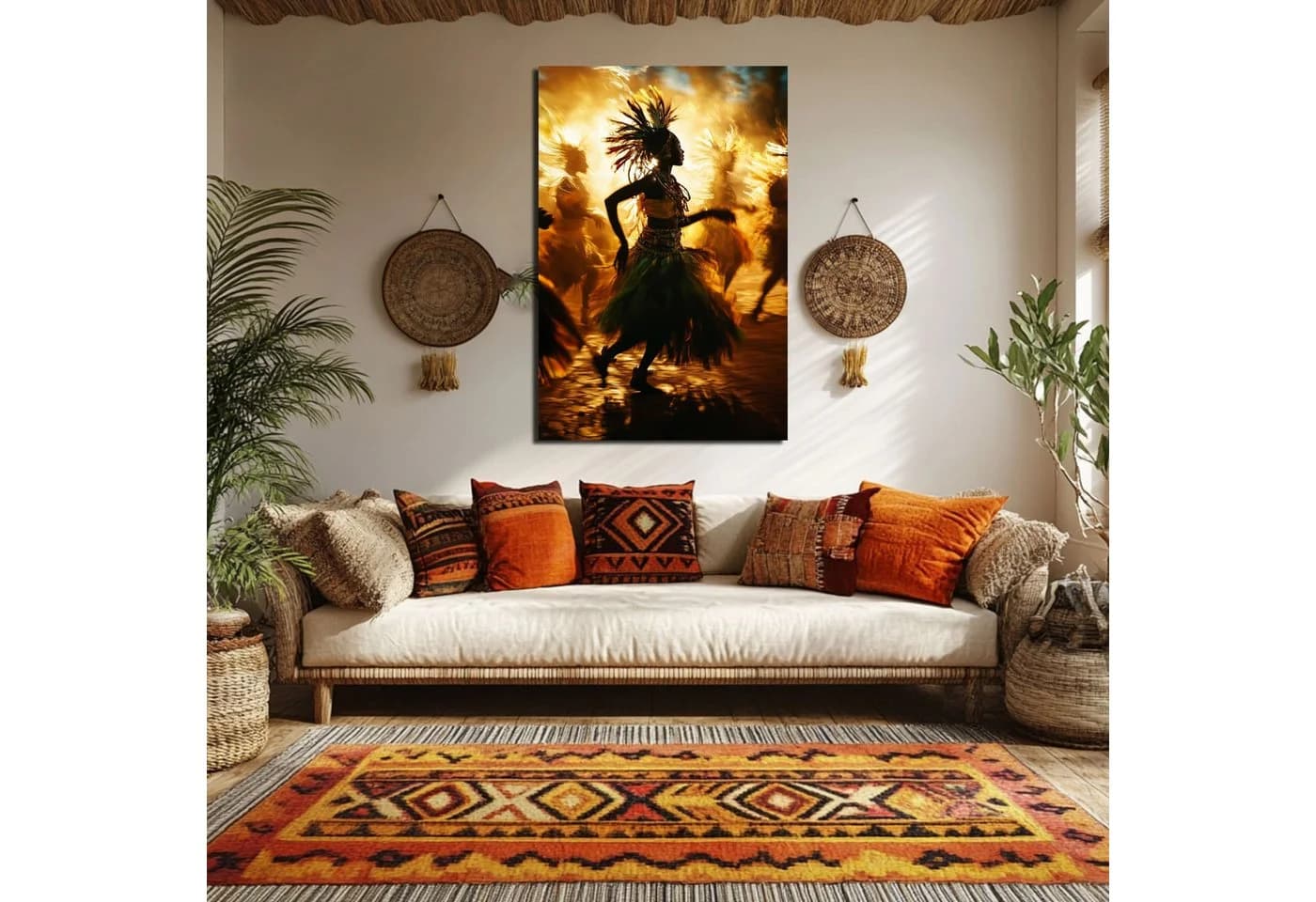DARO Design Leinwandbild Abstrakt Modern Gold Schwarz Beige