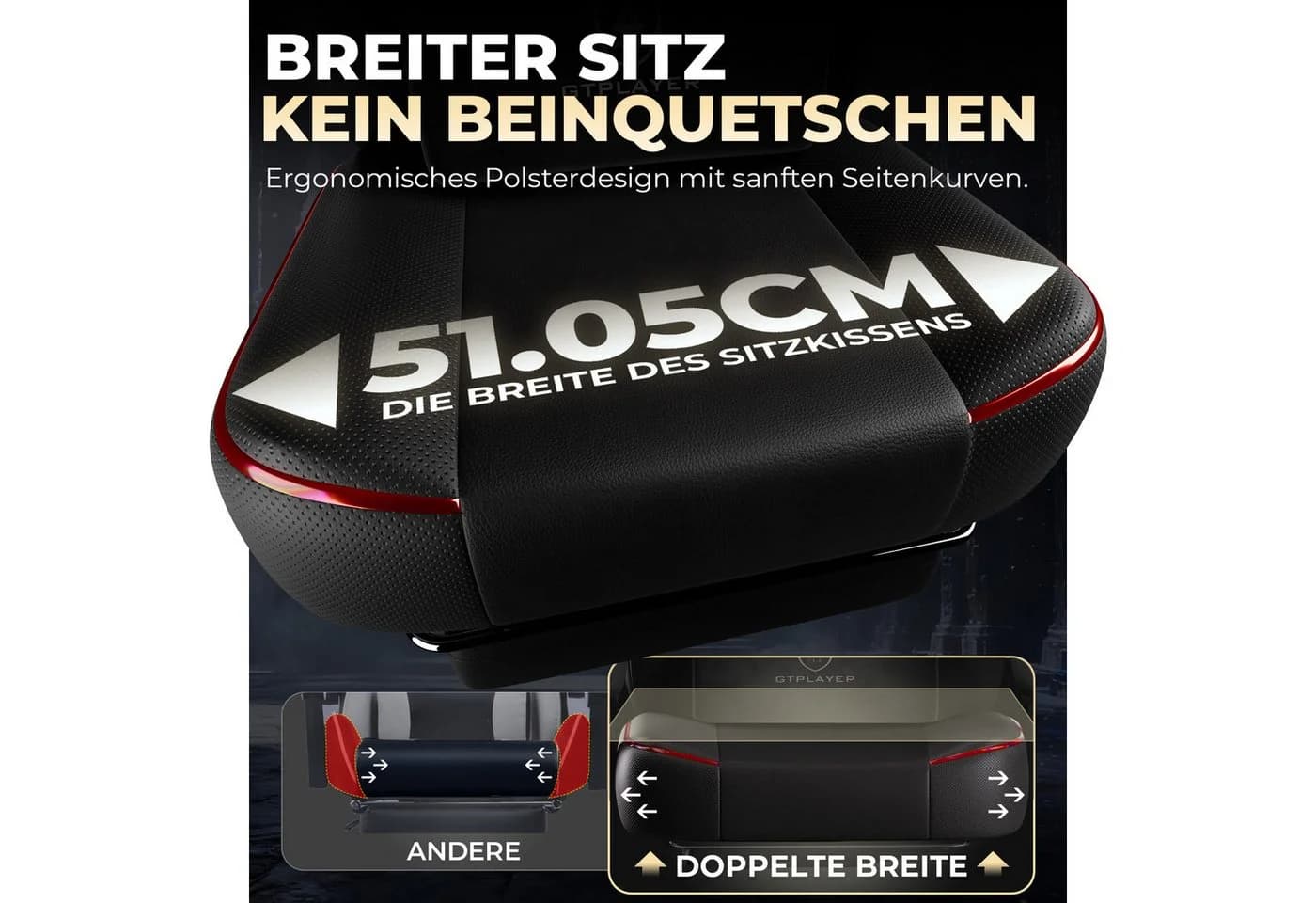 GTPLAYER Gaming-Stuhl ACE-ARMOR mit Fußstütze und Lendenkissen