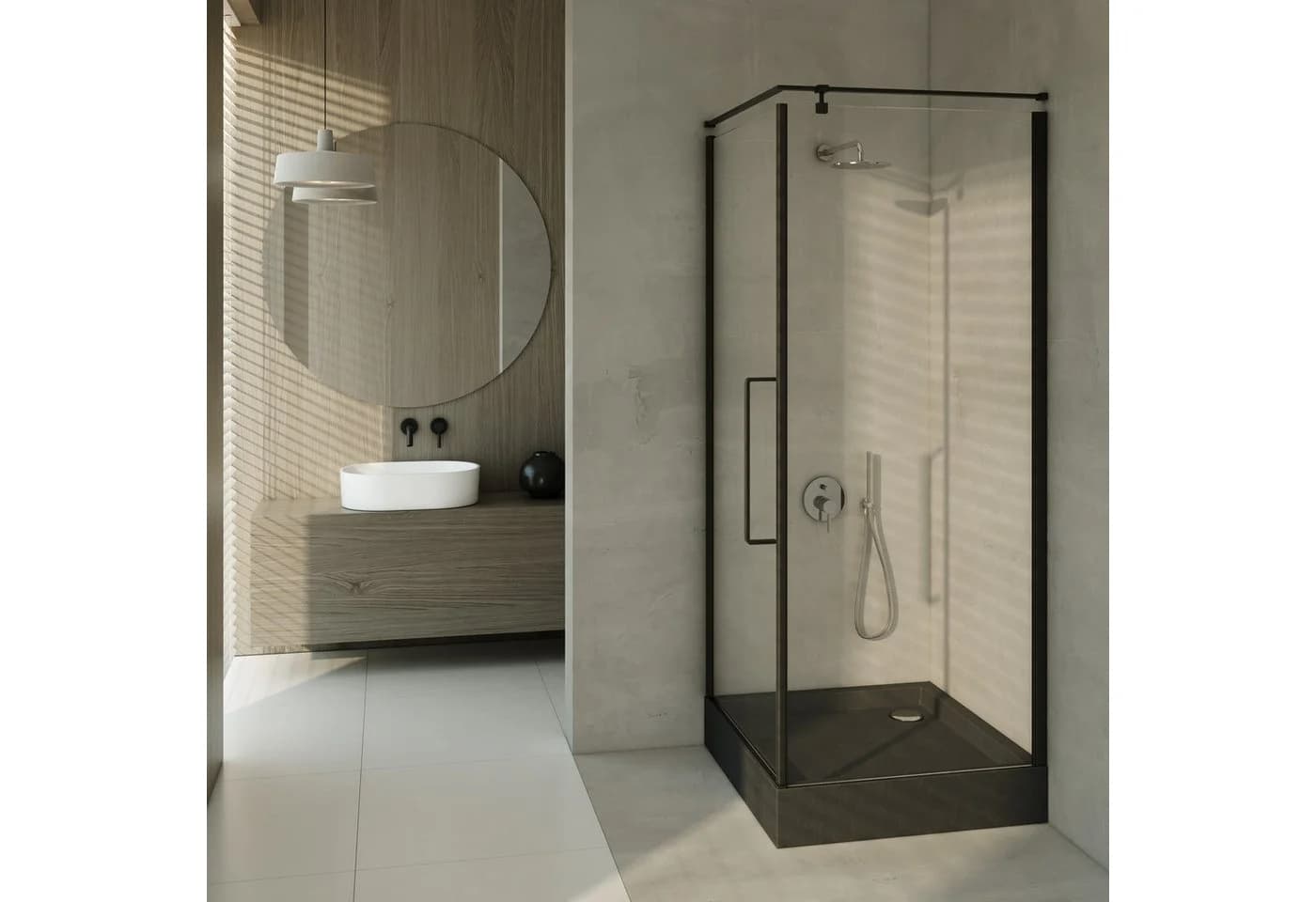 Aquabad Duschwanne ELEGANA Black Stone Acryl 80x80 cm