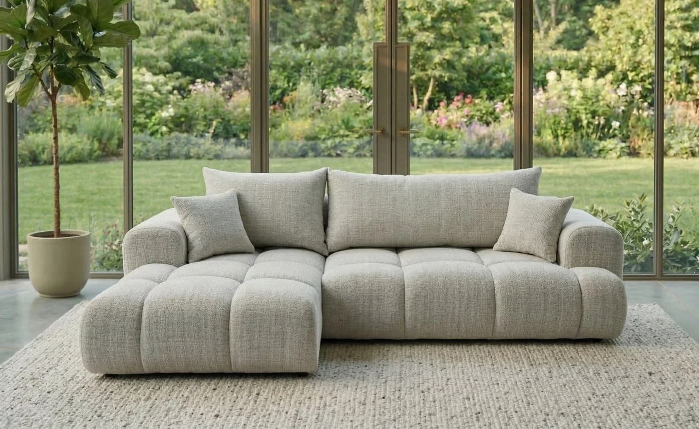 B&B Home Big-Sofa Vitton II L-Form mit Schlaffunktion und Bettkasten