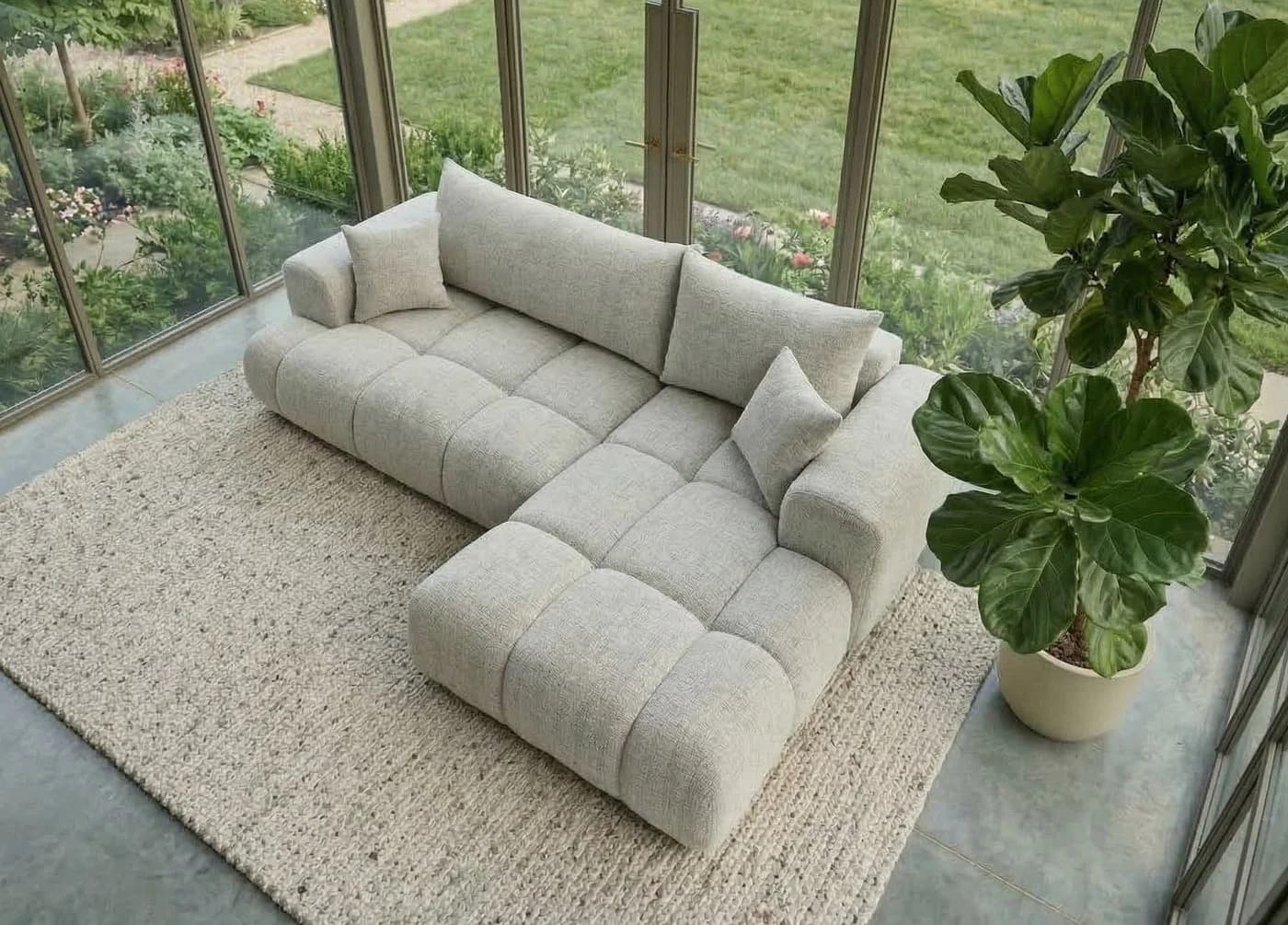 B&B Home Big-Sofa Vitton II L-Form mit Schlaffunktion und Bettkasten Beige