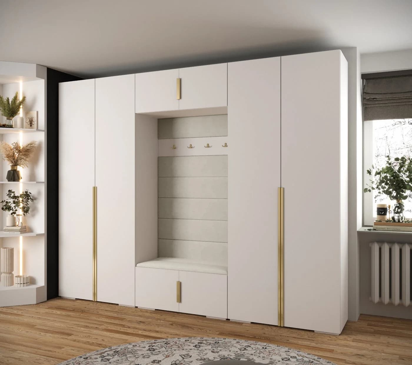ABIKS MÖBEL Garderobe INOVA 9-teilig mit Stauraum und Polsterung