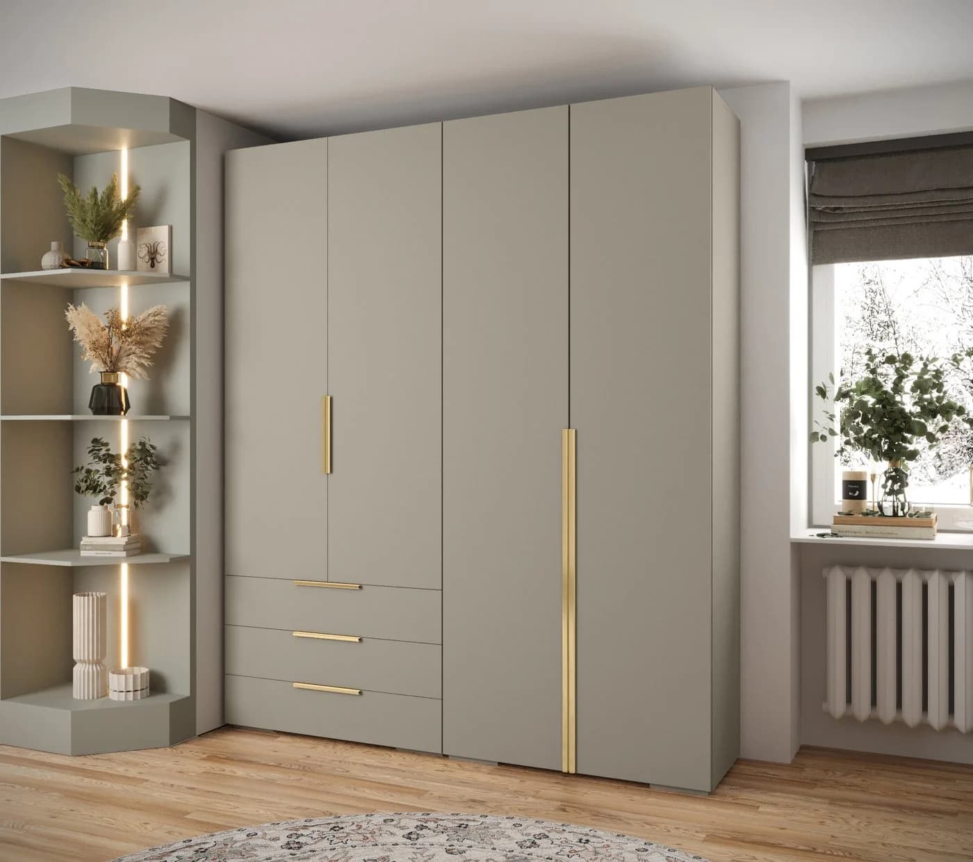 ABIKS MÖBEL Garderobe INOVA mit Stange & Schubladen