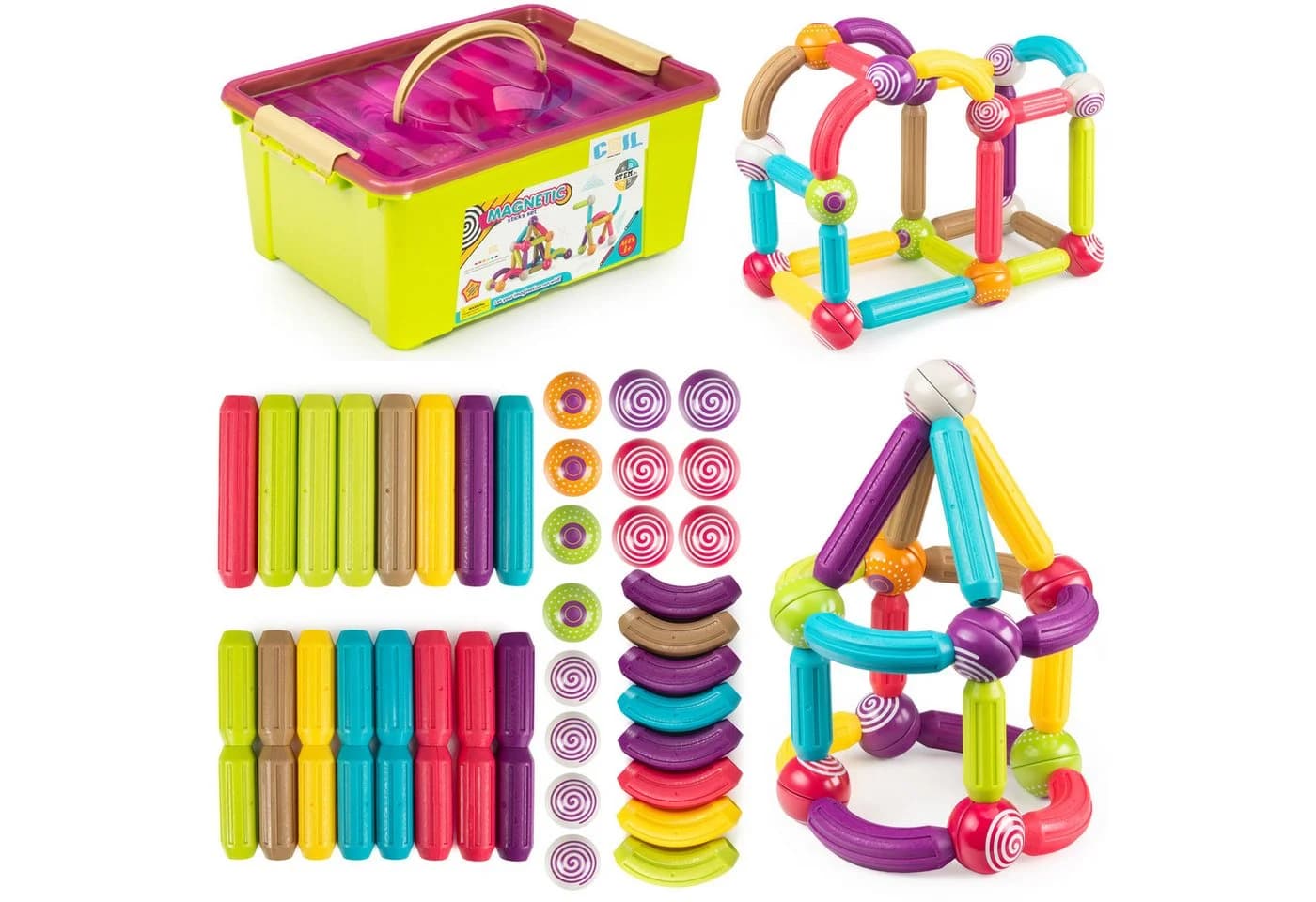 COIL DIY-STEM-Bausteine Magnetspielzeug 82 St. Set für Kinder ab 3 Jahren