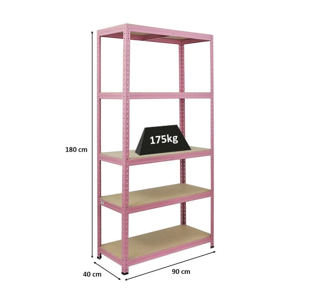 PROREGAL® Wohnregal PINK LADY 5 Ebenen Rosa Metall