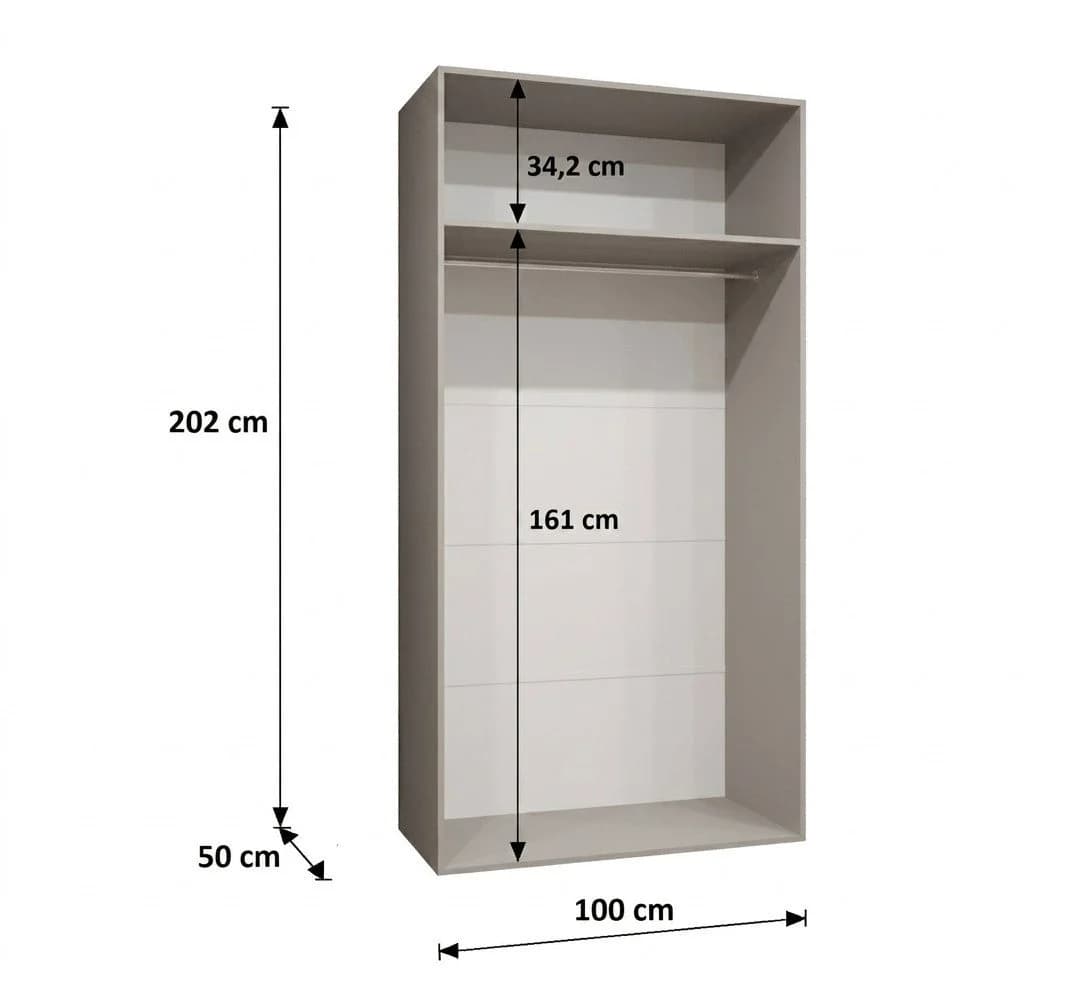 ABIKS MÖBEL Drehtürenschrank MARBELLA mit Kleiderstange und Regalen