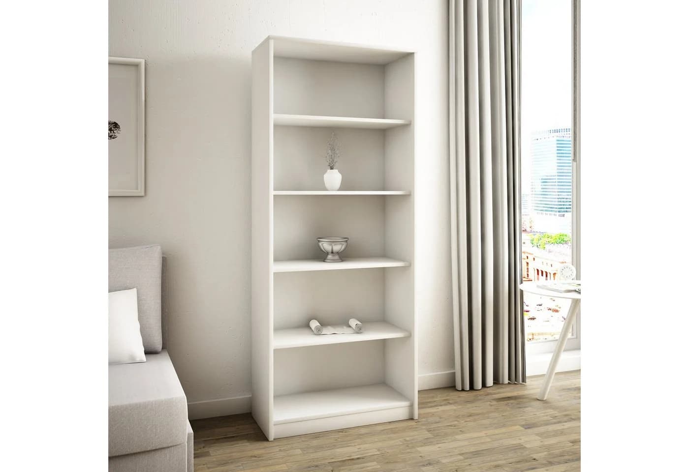 Home Collective Bücherregal Weiß 5 Ebenen Modern