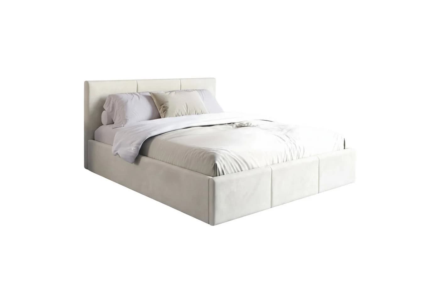 Elegantes Polsterbett aus Metall und Samt