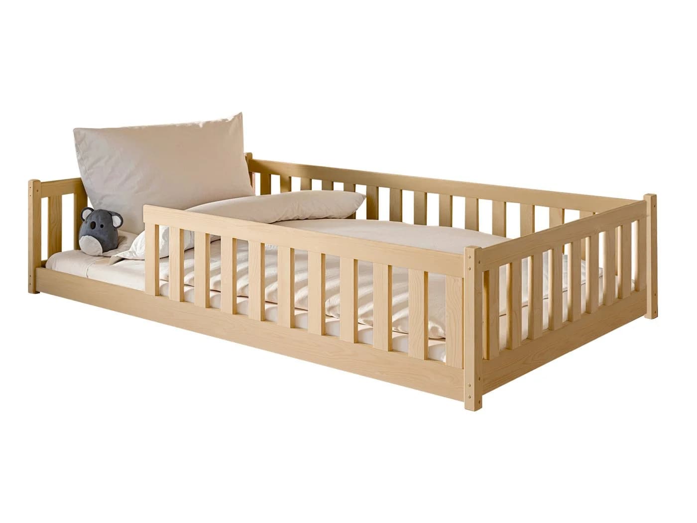 Kids Collective Kinderbett Bodenbett Natur Kiefernholz