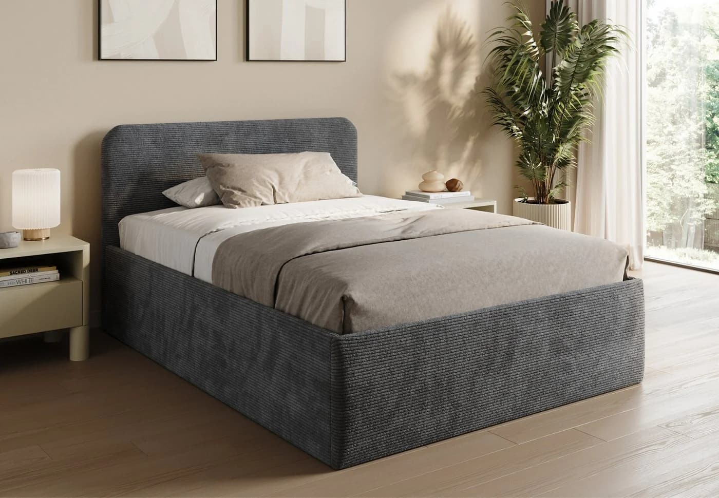 Home Collective Polsterbett mit Stauraum & verstellbarem Lattenrost