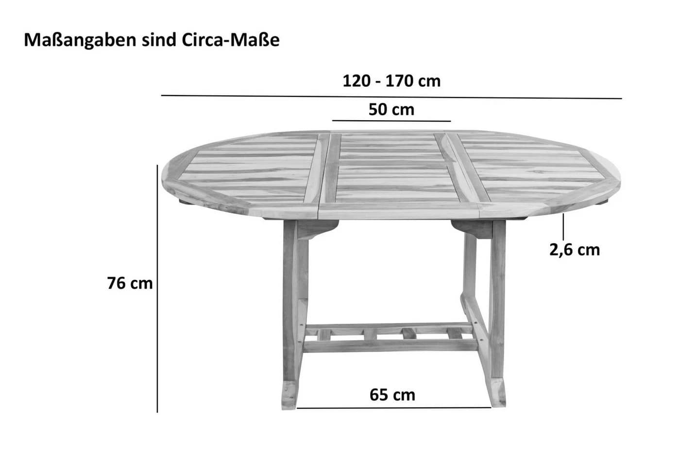 SAM® Gartentisch Brunei Oval Massivholz Ausziehbar