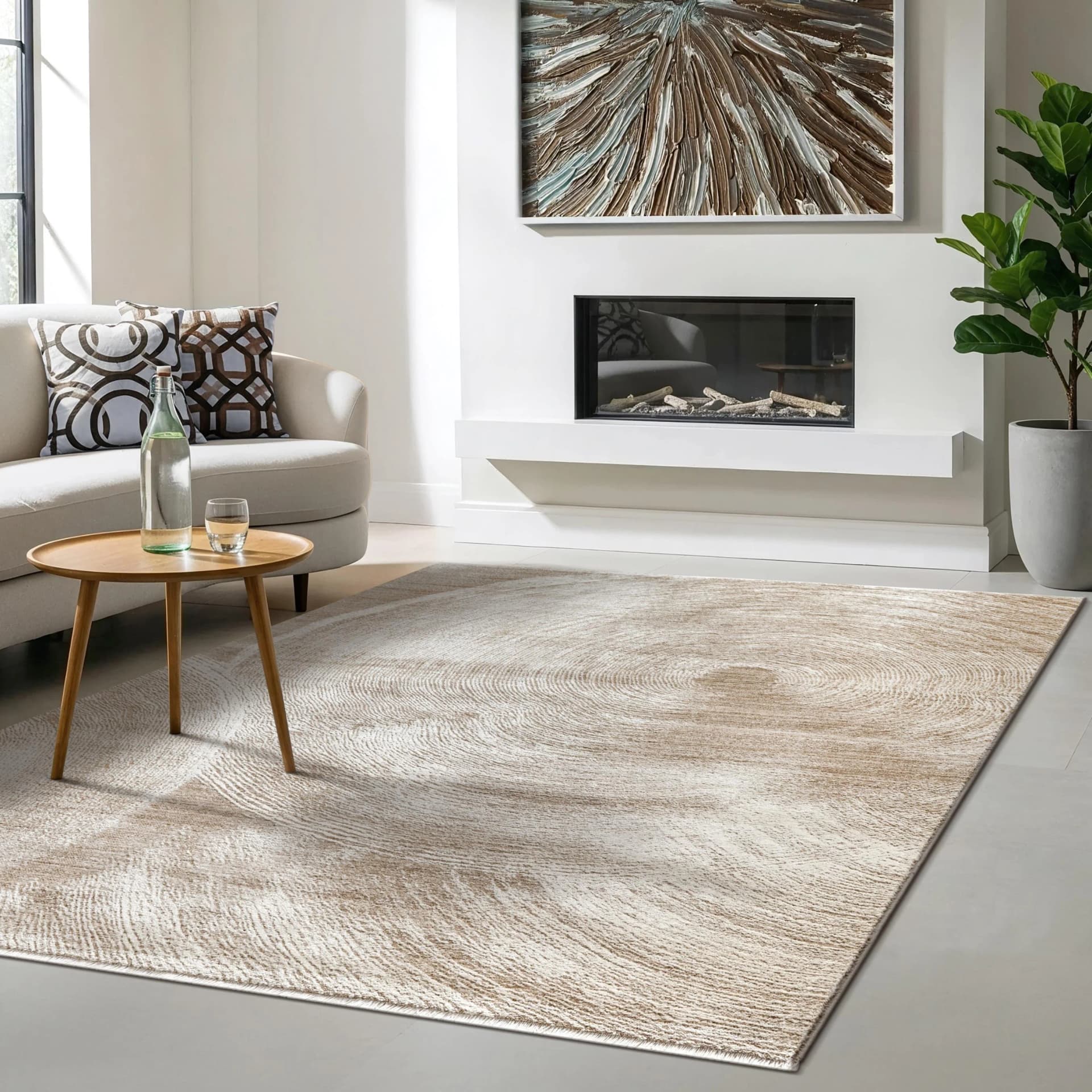THE CARPET Designteppich Nuvra Beige Abstrakt