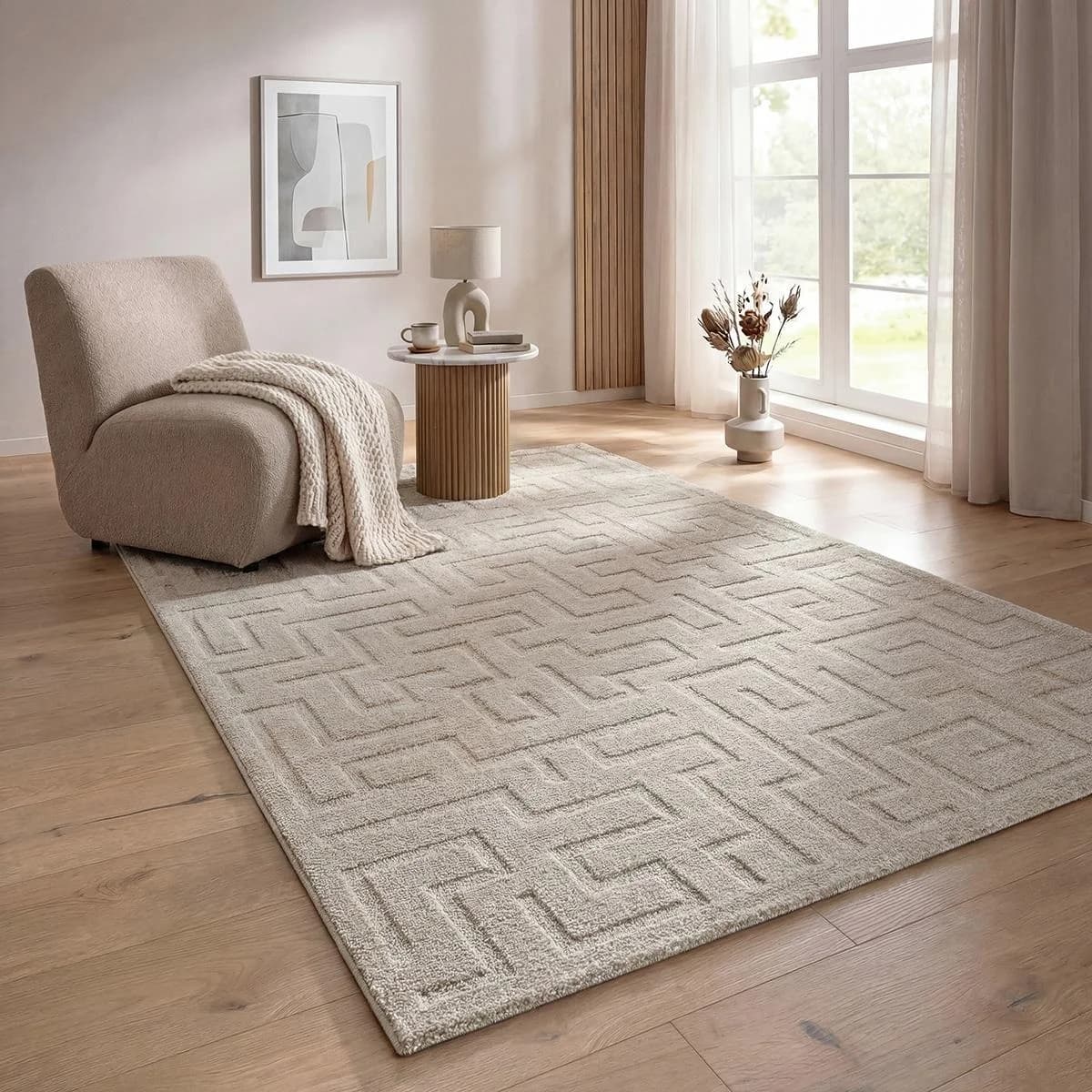 THE CARPET Designteppich Elisa Beige Geometrisch
