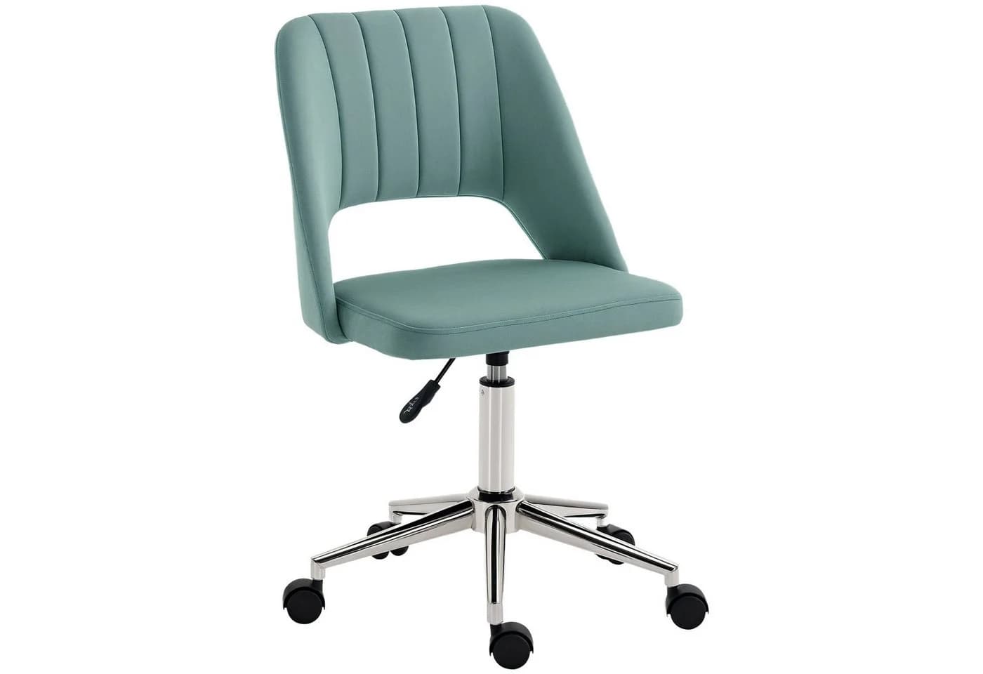 Vinsetto Bürostuhl Grün Samtoptik Ergonomisch Ohne Armlehne