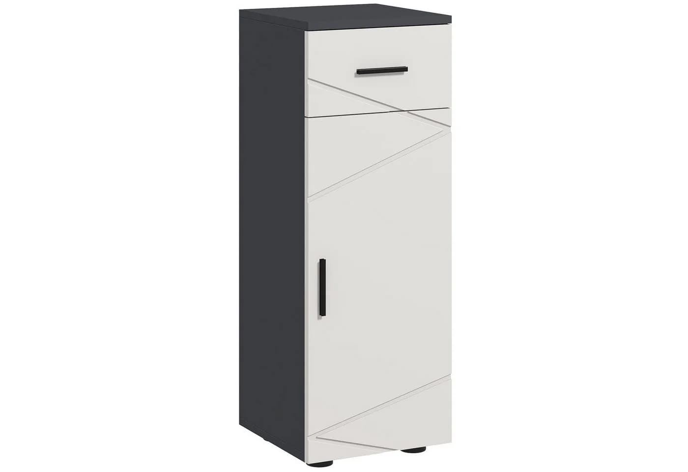 Kleankin Badkommode Grau mit Schublade und verstellbarem Regal