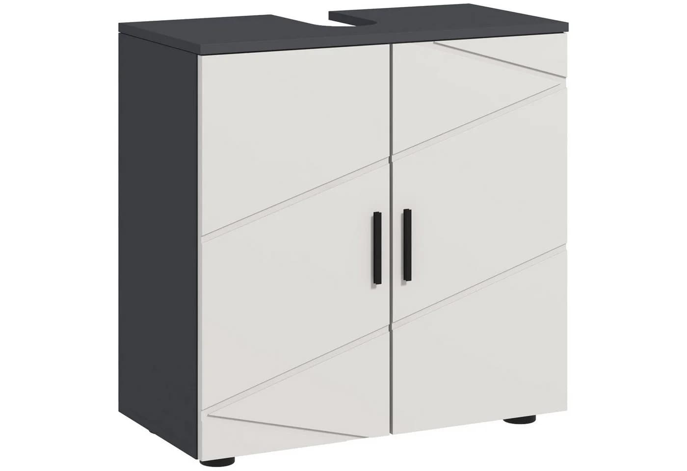 Kleankin Waschbeckenunterschrank Grau Verstellbare Ablage