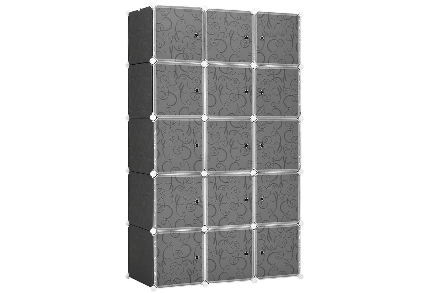 HOMCOM DIY-Kleiderschrank Schwarz Weiß Flexibles Würfeldesign