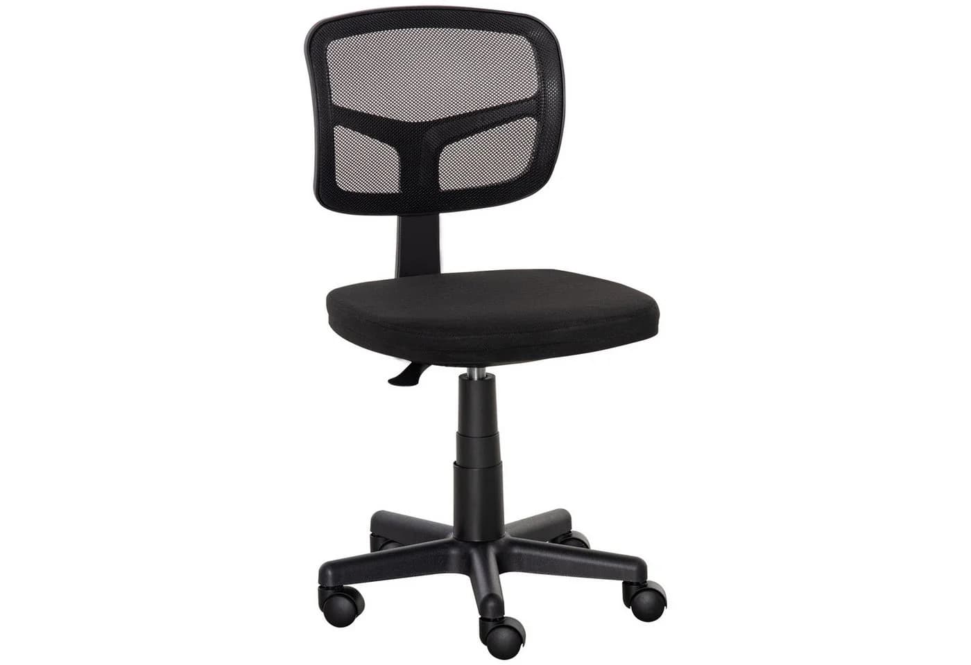 Vinsetto Bürostuhl Höhenverstellbar Platzsparend Gepolstert Ergonomischer Schreibtischstuhl Schwarz