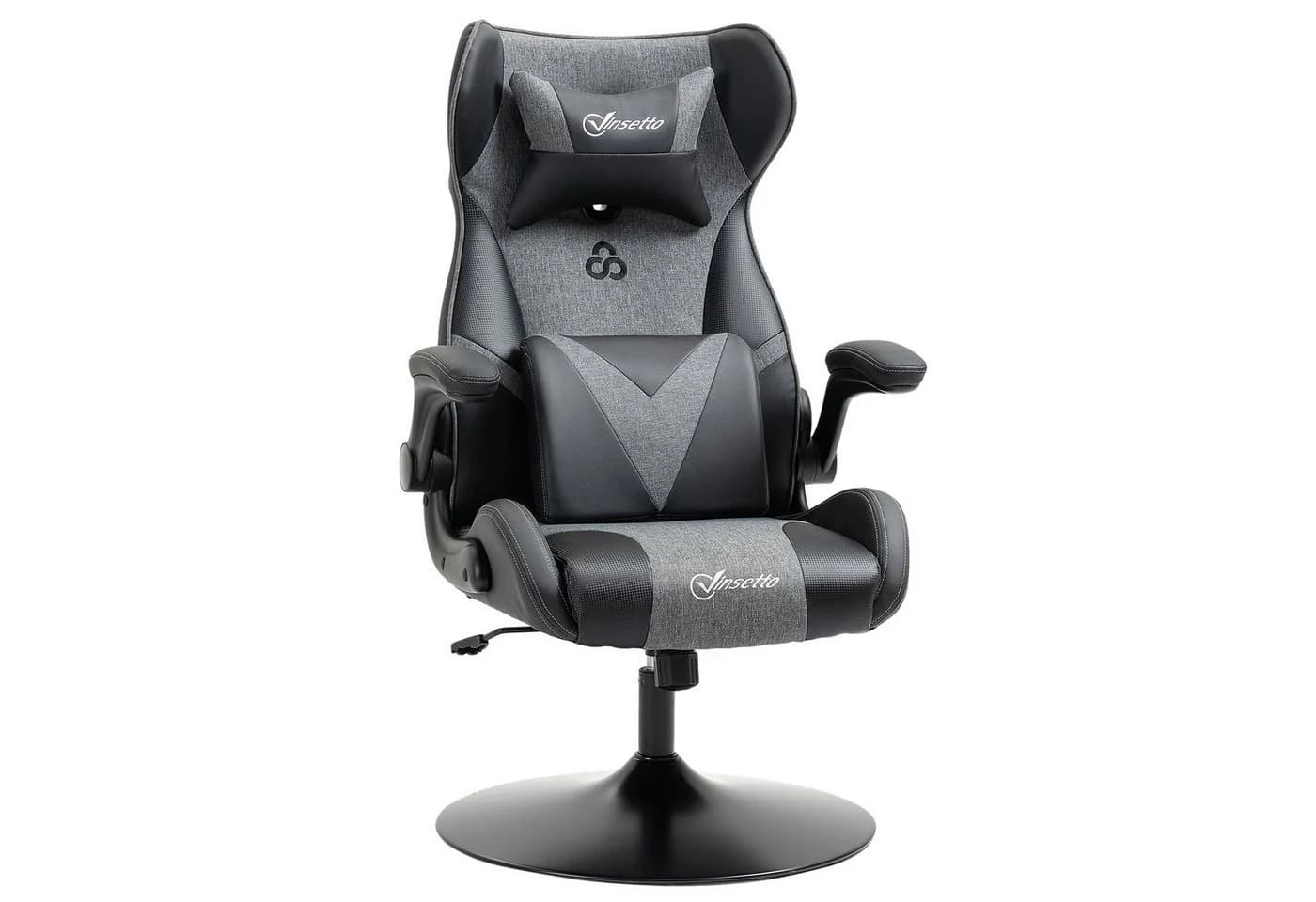 Vinsetto Gaming-Stuhl höhenverstellbar Schwarz/Grau