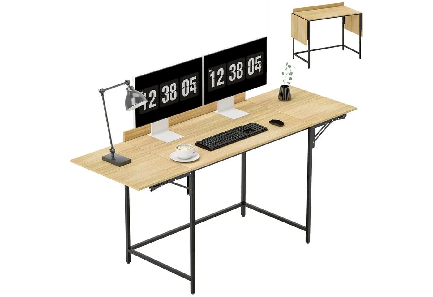 HOMCOM Schreibtisch Spanplatte Metall Klappdesign