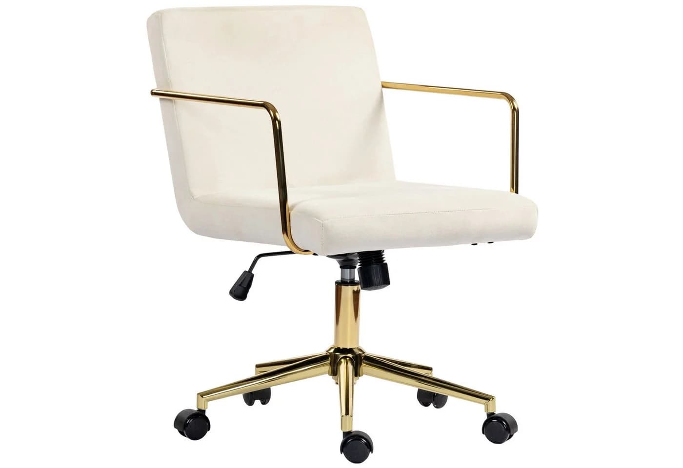 HOMCOM Bürostuhl 360° Drehstuhl Samtoptik Goldene Akzente
