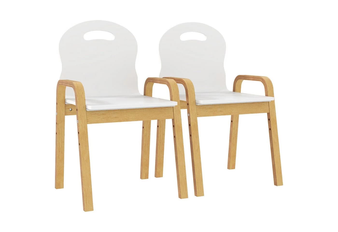 AIYAPLAY Kinderstuhl für Kinder im Alter von 3-15 Jahren, Höhenverstellbar, stapelbar, Weiß