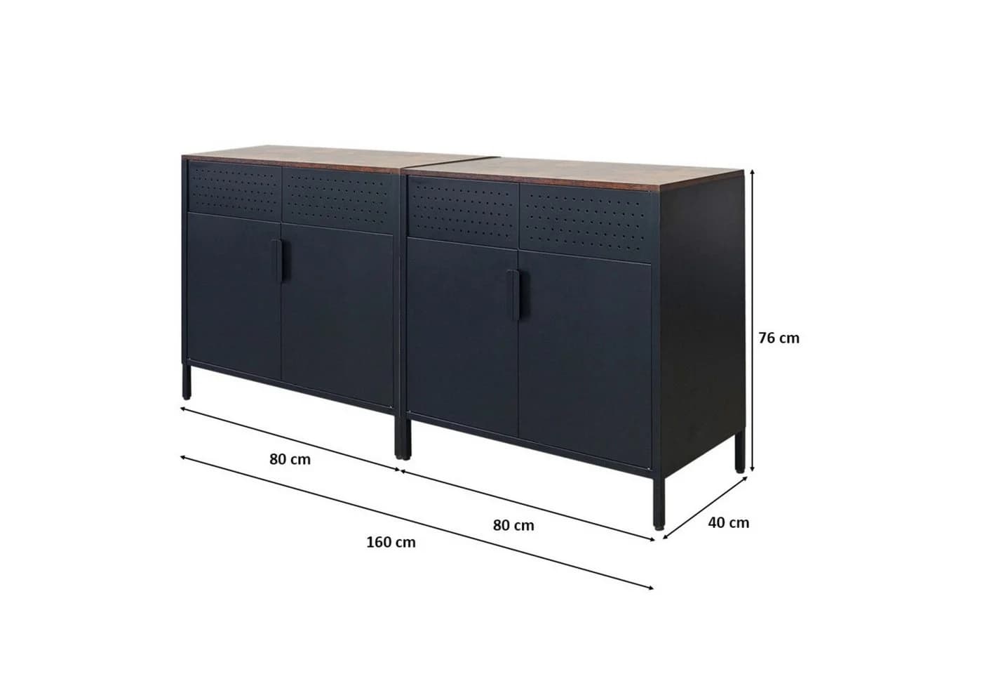 PROREGAL Mehrzweckschrank LION Vintagebraun/Schwarz Stahl
