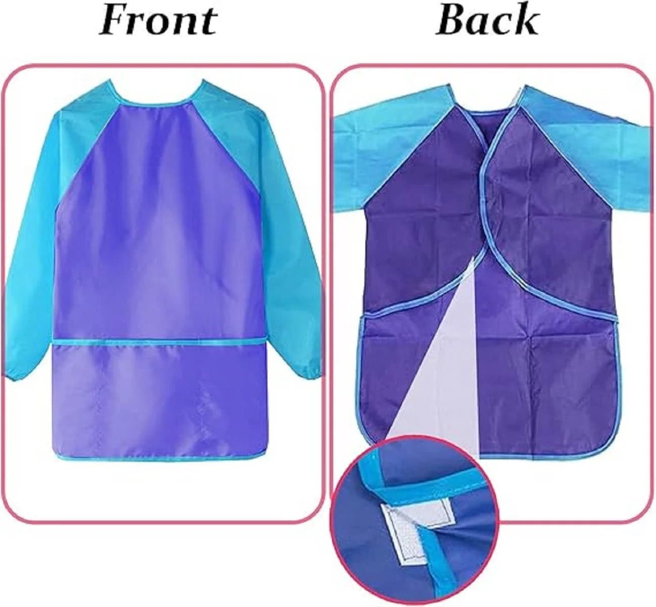 COFI 1453 Malschürze Malkittel für Kinder 2er Set Blau Pink