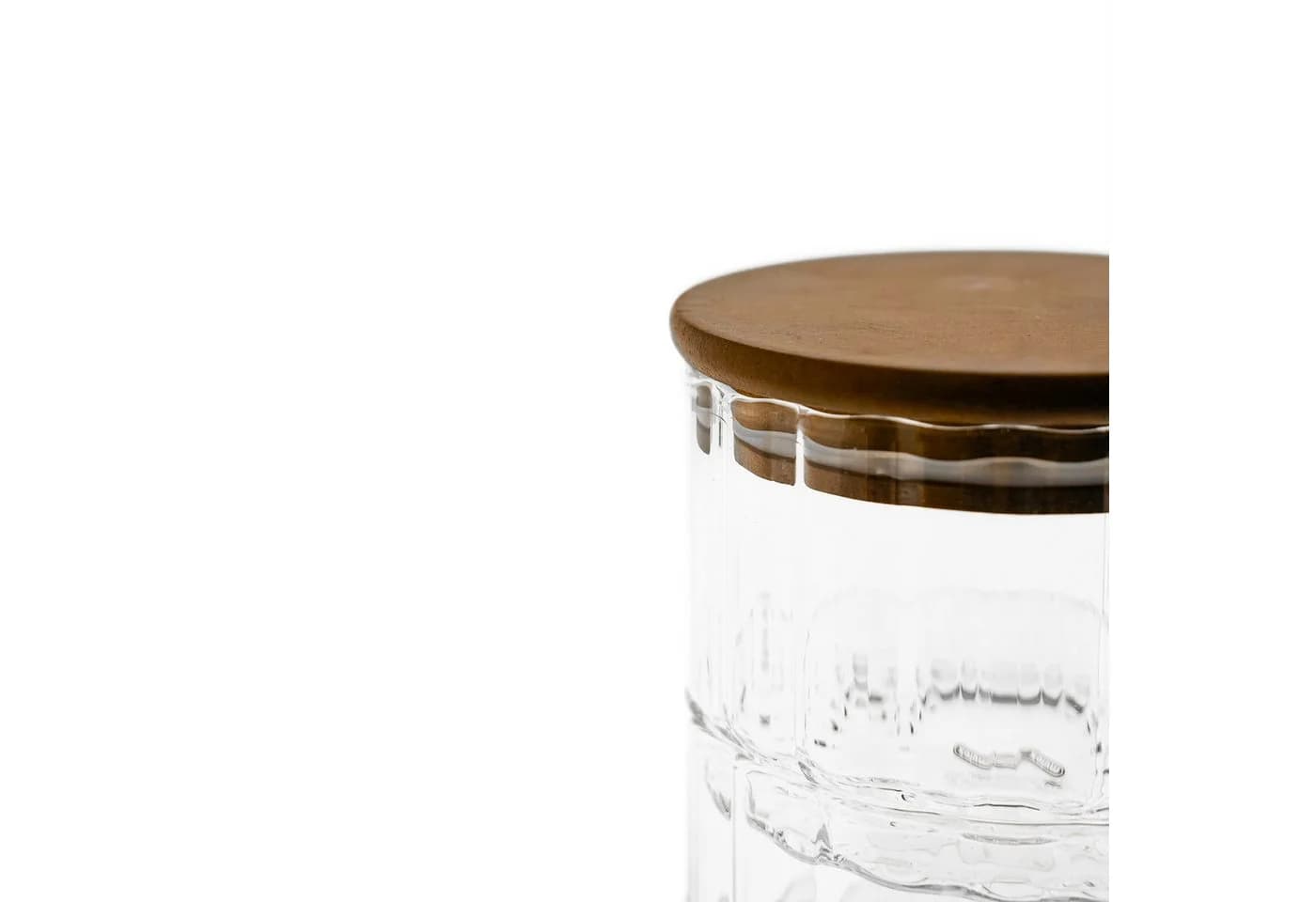 Mulex Aufbewahrungsdose Glas Holzdeckel 3-teilig stapelbar