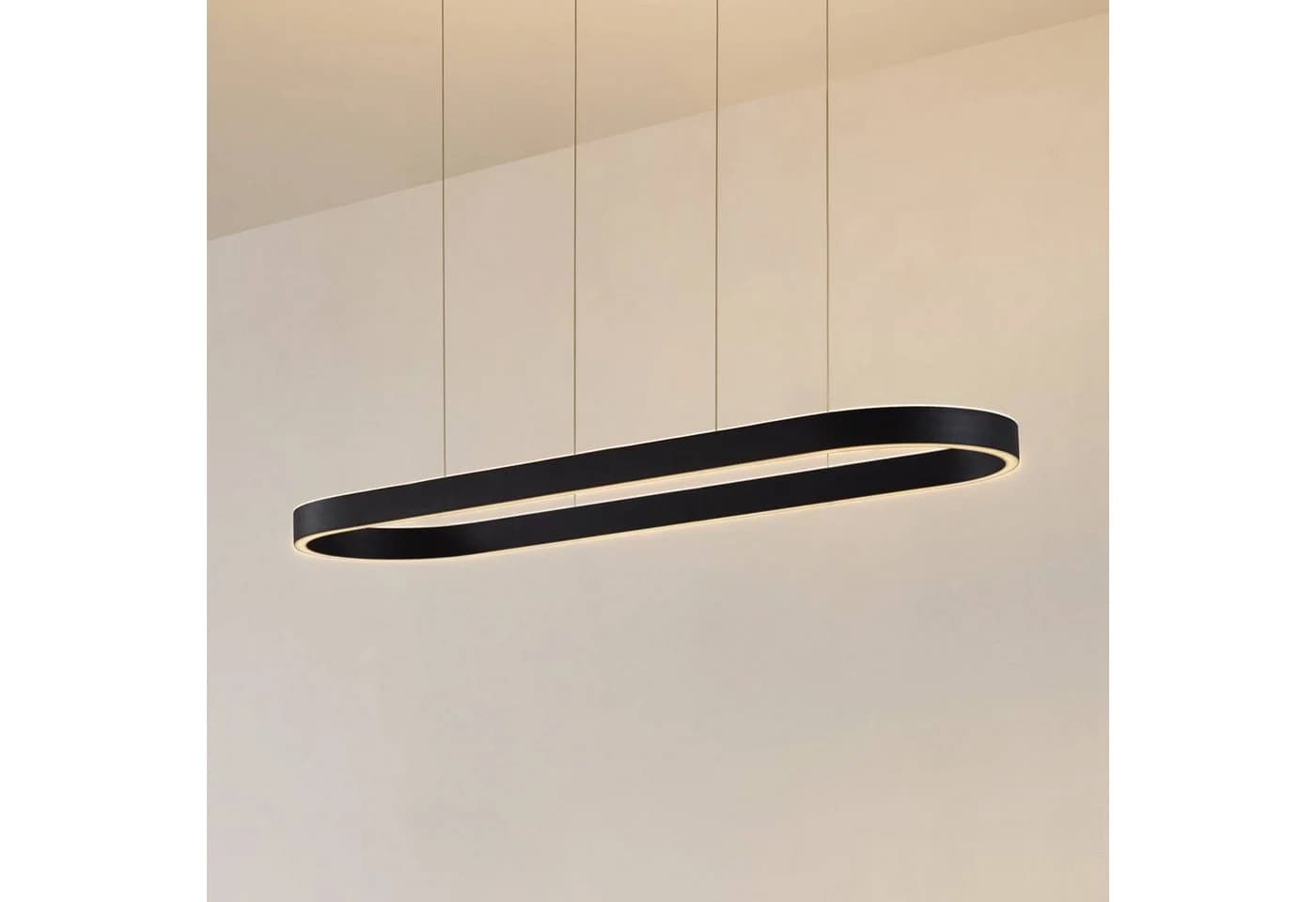 LUCANDE Smart-LED-Hängeleuchte Melinay Schwarz CCT Tuya