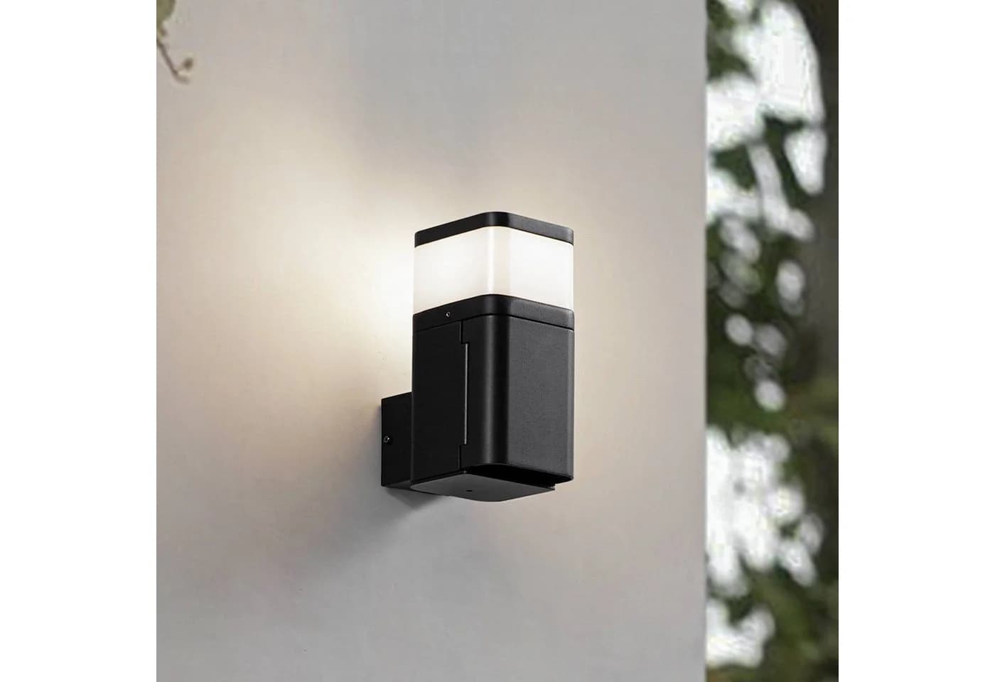 Lindby Außen-Wandleuchte Teyon Schwarz IP44 Dimmbar
