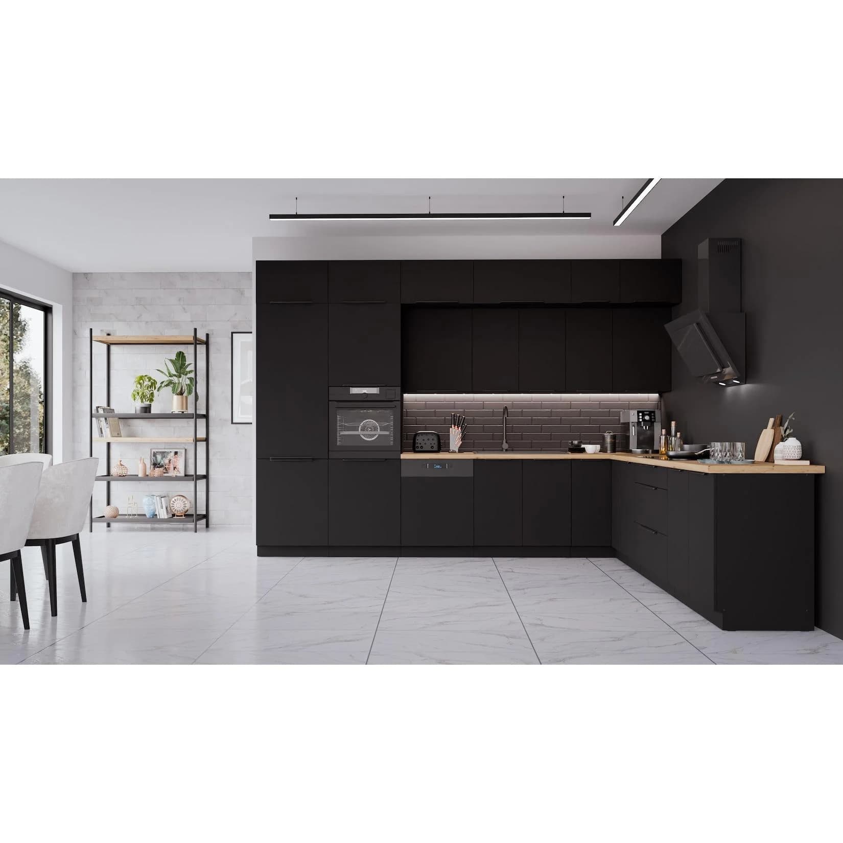 Küchen-Preisbombe Winkelküche SIENA Schwarz Modern XL Stauraum