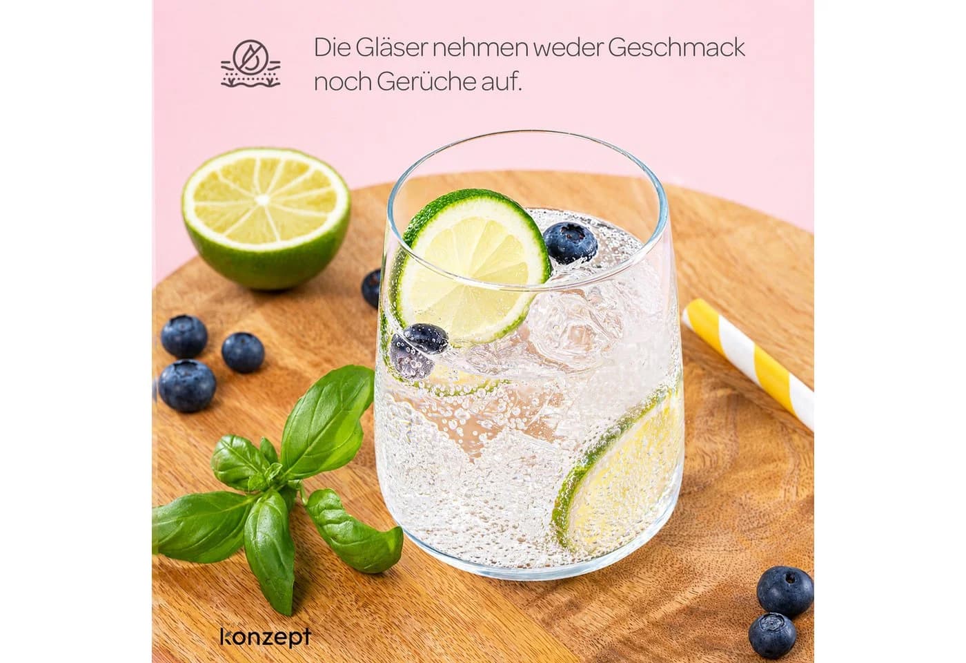 KONZEPT Gläser-Set 6-teilig Transparent Robustes Glas