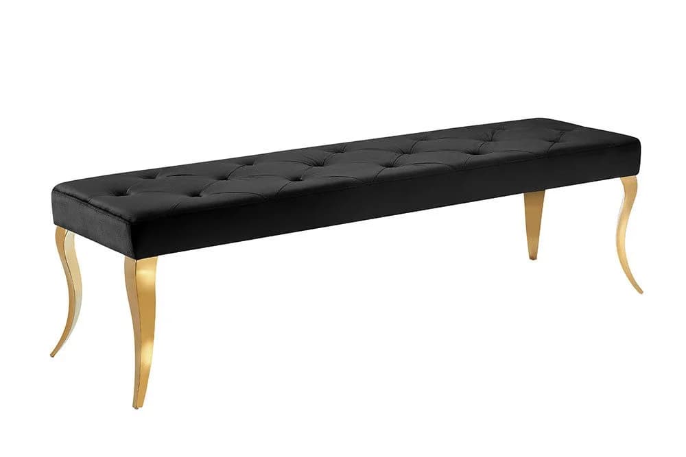 riess-ambiente Sitzbank MODERN BAROCK DELUXE Schwarz/Gold Samt