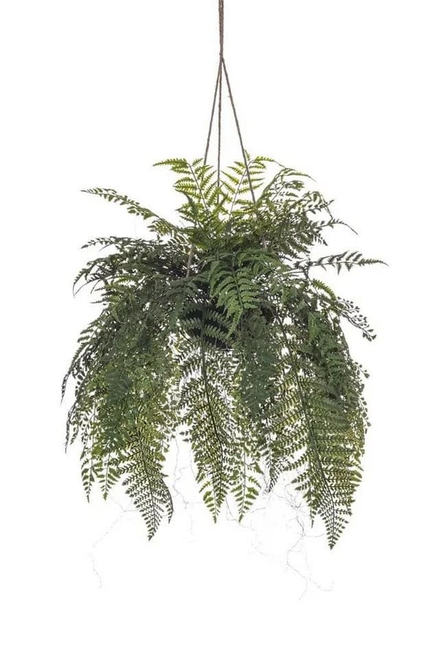artplants Farn Blumenampel Grün 85cm Kunstpflanze