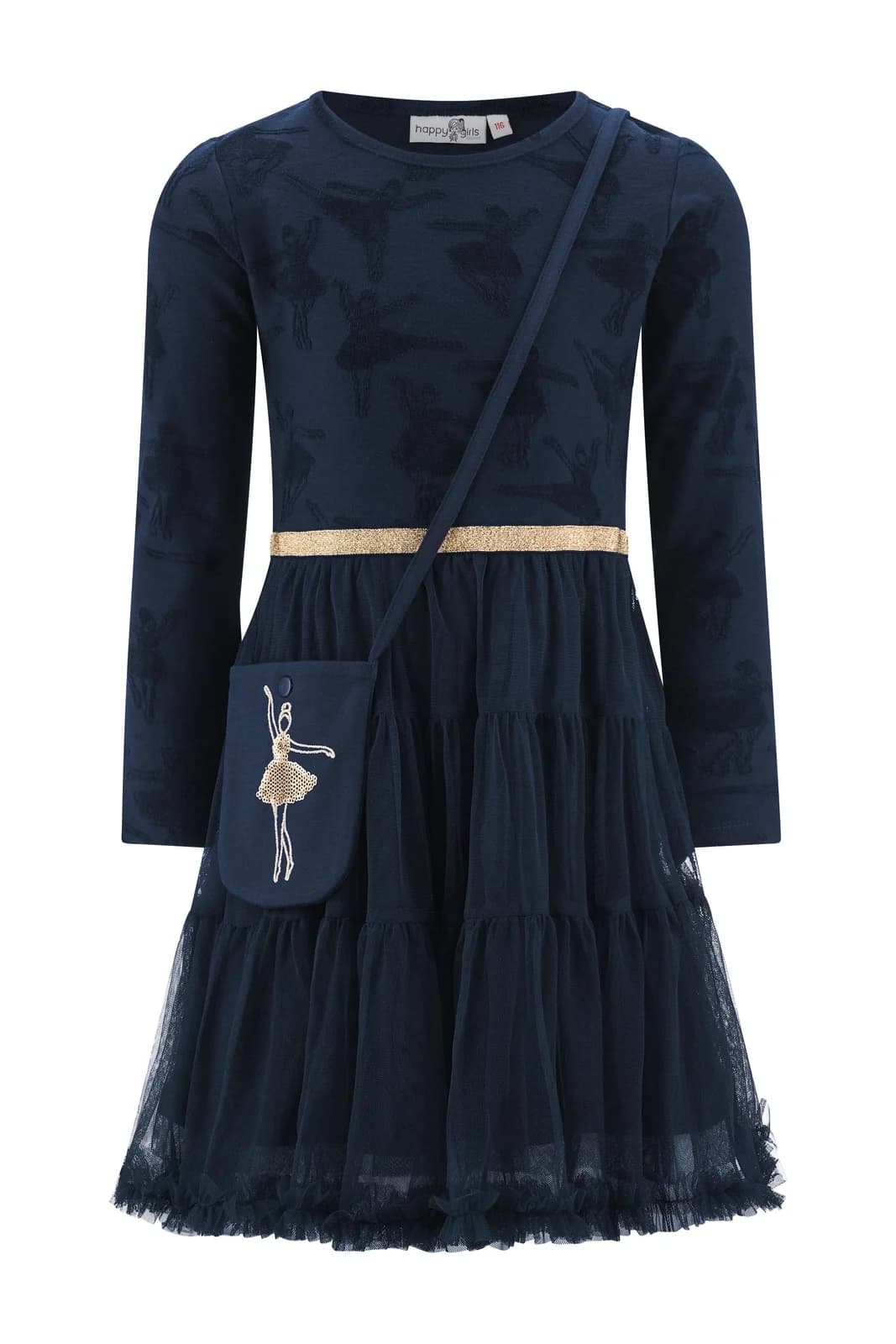 happy girls Sommerkleid Mädchen navy 100% Baumwolle Gr. 134