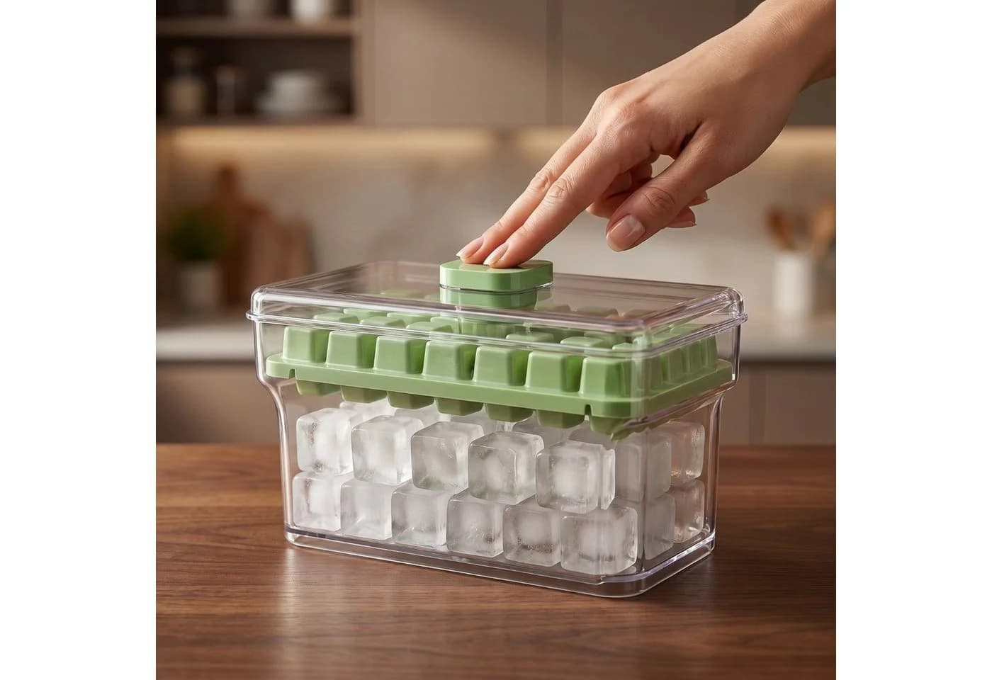 WS-Trend Eiswürfelbereiter mit Vorratsbehälter und Druckfunktion Grün