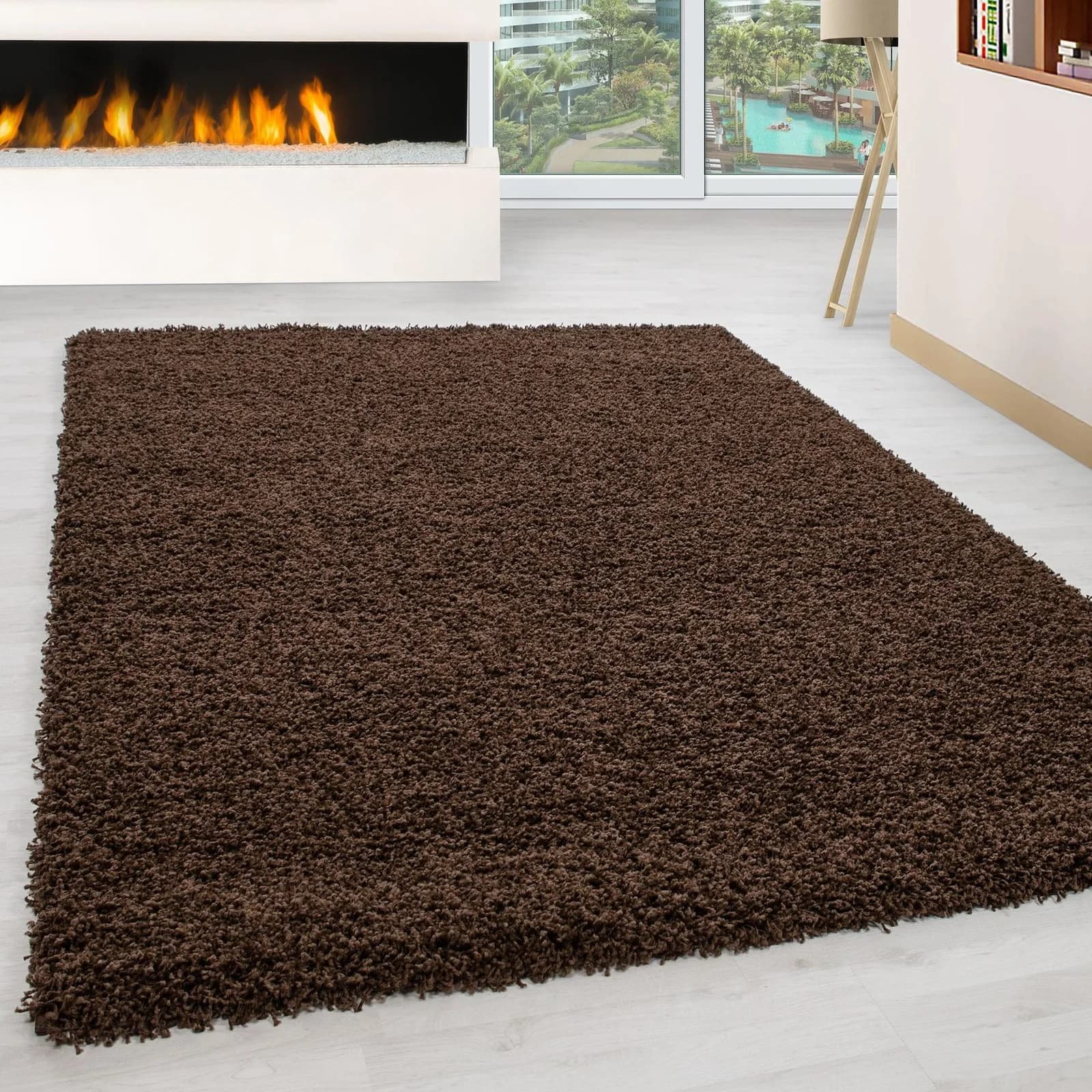 KADIMA DESIGN Teppich Unifarben Polypropylen Wohnzimmer Shaggy Teppich