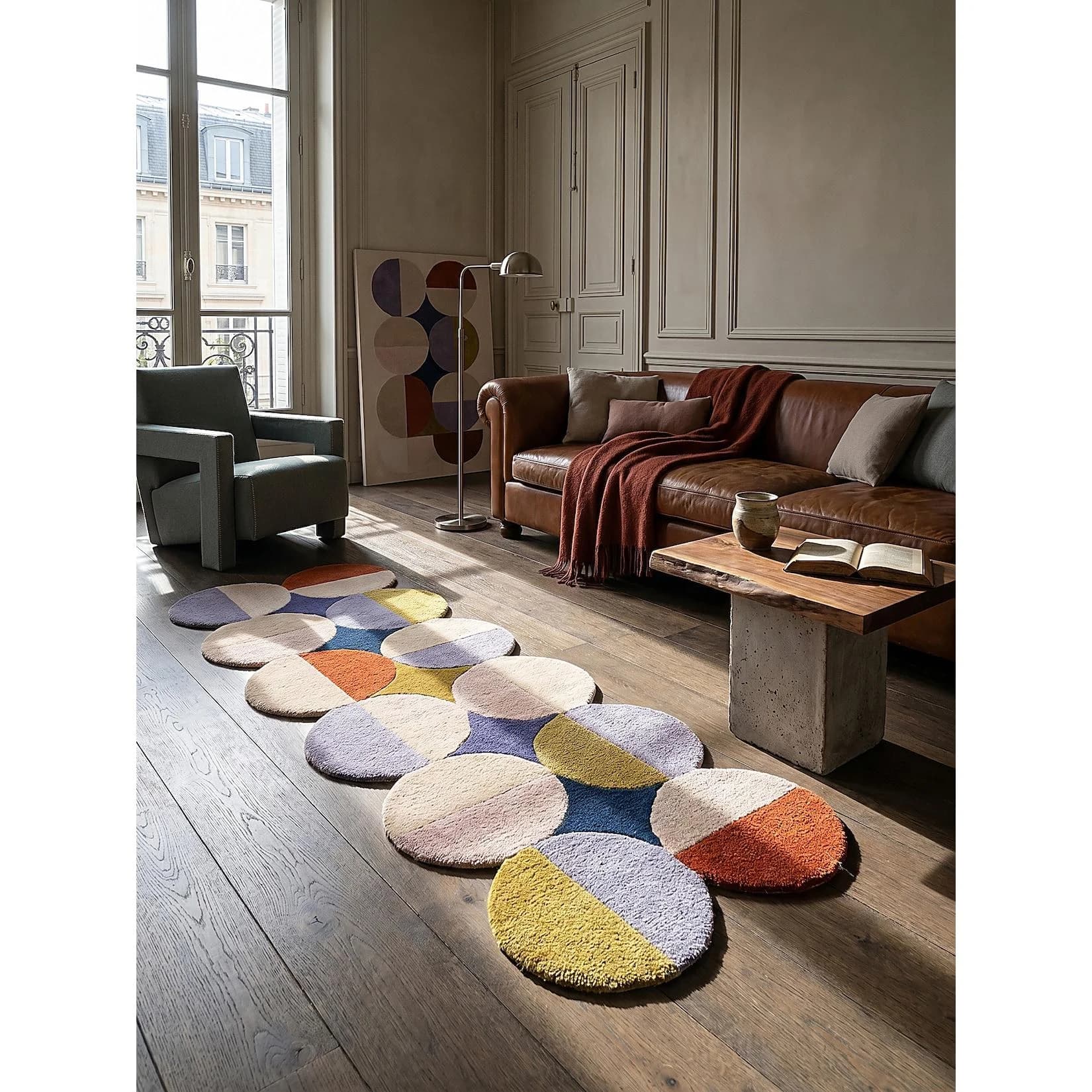 Kadima Design Teppich HALLEIN Kurzflor Wolle Multicolor Organisch