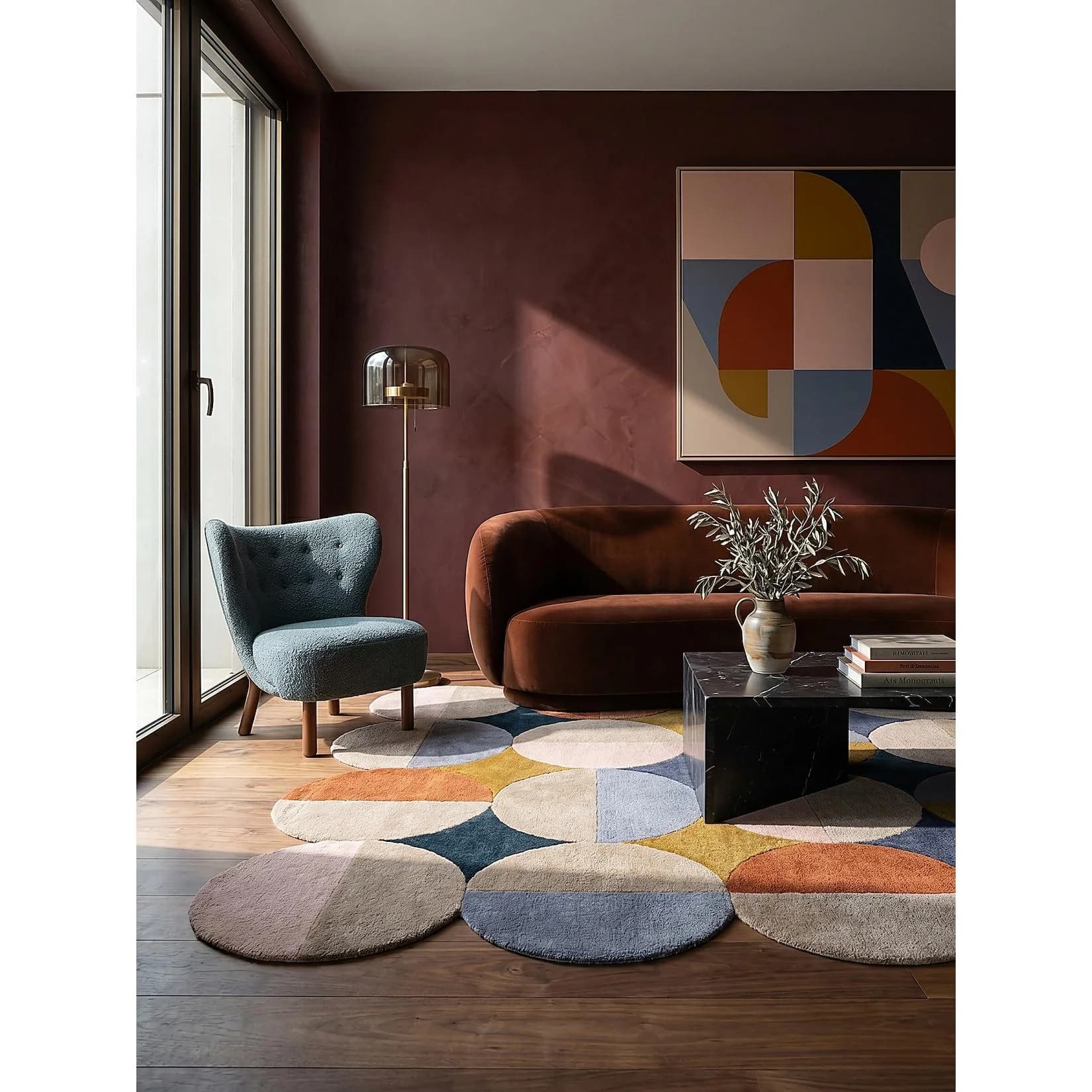 Kadima Design Wollteppich HALLEIN Multicolor Handgetuftet